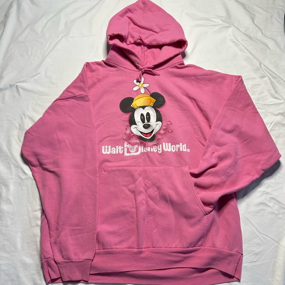 Hanes Pink Kids Hoodie with Polka Dot Character Back Graphic - Picture 3 of 3